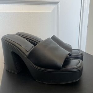 Black Women's Platform Slide Sandals